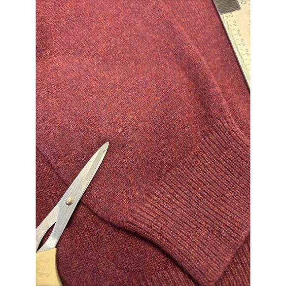 L L Bean Lambswool Cardigan XL Burgundy Heritage Grandpa Academia Pockets - Picture 13 of 14